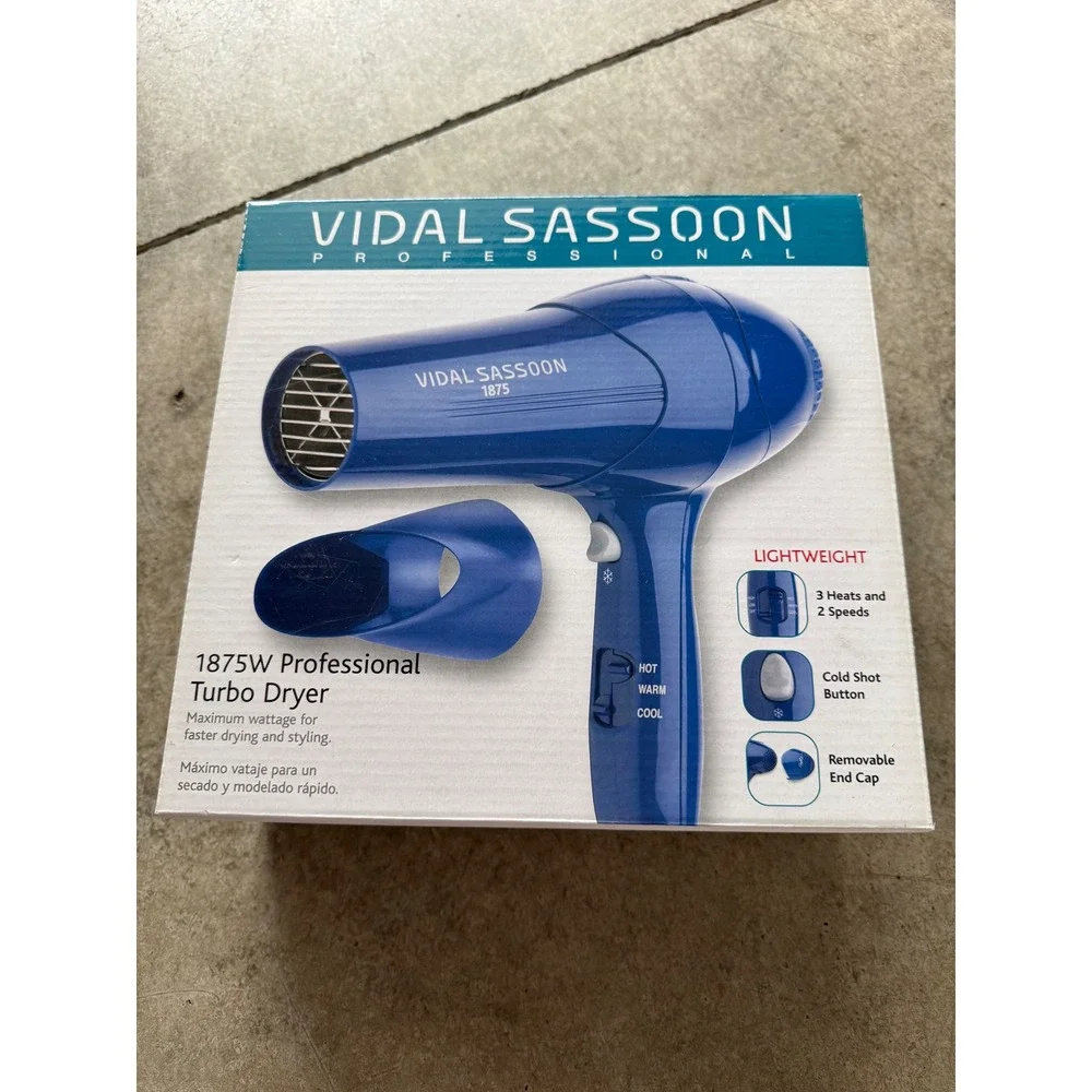 Vidal Sassoon Professional 1875W Turbo Dryer Blue Hair Blow Dryer VSDR5504 NEW